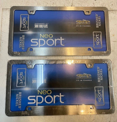 2 Qty of Cruiser License Plate Frames Neo Sport Brushed Nickel 15190 (2 Qty)