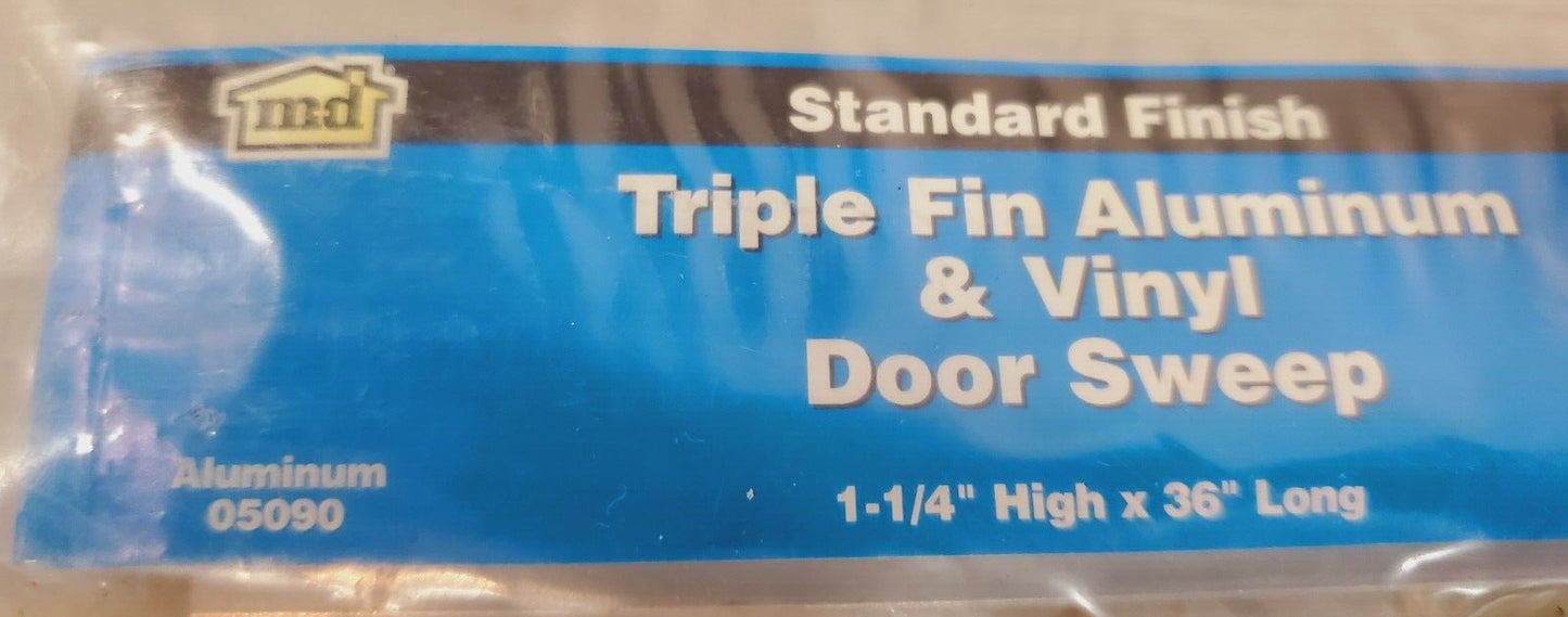 4 Quantity of MD Aluminum and Vinyl Door Sweeps  05090 | 36" Long (4 Qty)