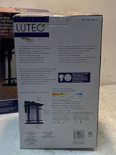 2 Quantity of Lutec Craftsman Style Outdoor LED Wall Lanterns 1806320 (2 Qty)