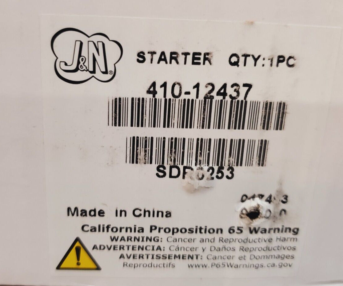 J&N Gear Reduction Starter 410-12437 | SDR0253 | 047493 | 081020 | ISO 8846