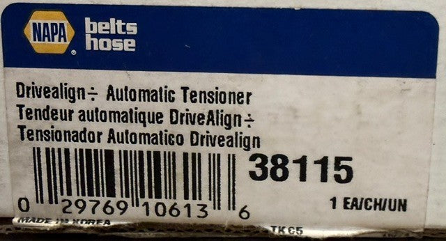 NAPA DriveAlign Automatic Belt Tensioner 38115 Serpentine Belt Pulley Assembly