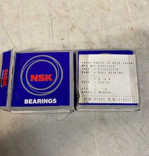 2 Quantity of NSK 6207ZZCM Roller Bearings 35x72x17mm (2 Quantity)