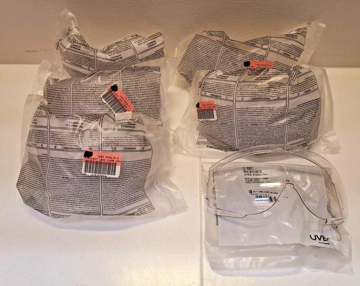 6 Qty. of Honeywell Uvex stealth Clear Replacement Lenses SC700C (6 Qty)