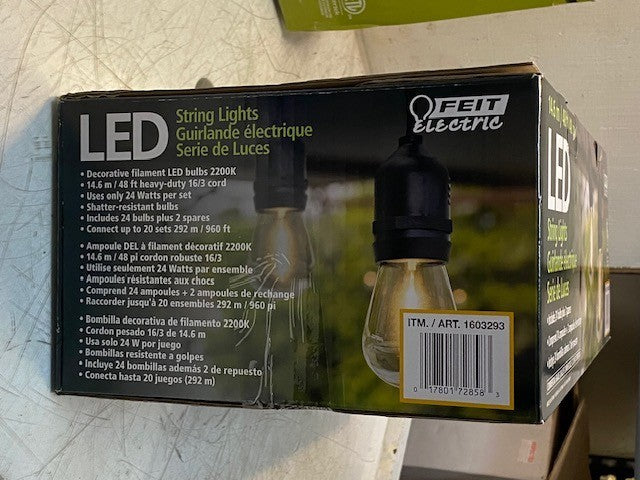 2 Qty of Feit Electric 48' LED Filament String Lights 24-Bulbs 1603293 (2 Qty)