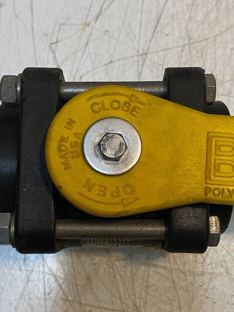 BANJ Polypropylene Ball Valve Stainless Steel Bolts 57mm Bore 150PSI Max