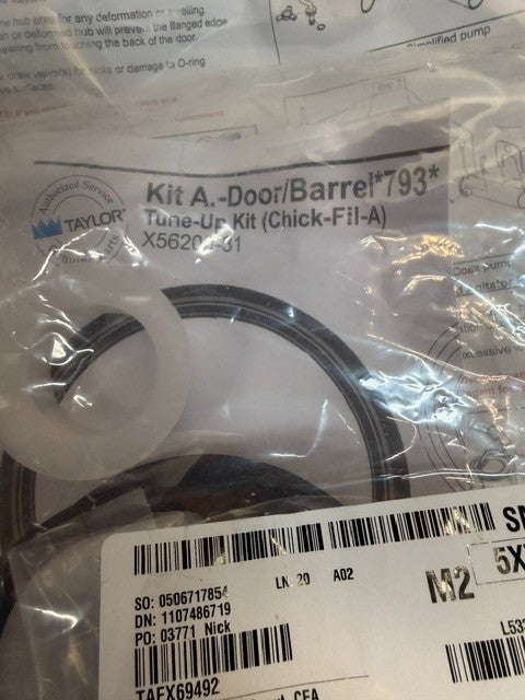 Taylor Door/Barrel Tune-Up Kit For Chick-Fi-A Soft-Serve Machines X56200-31
