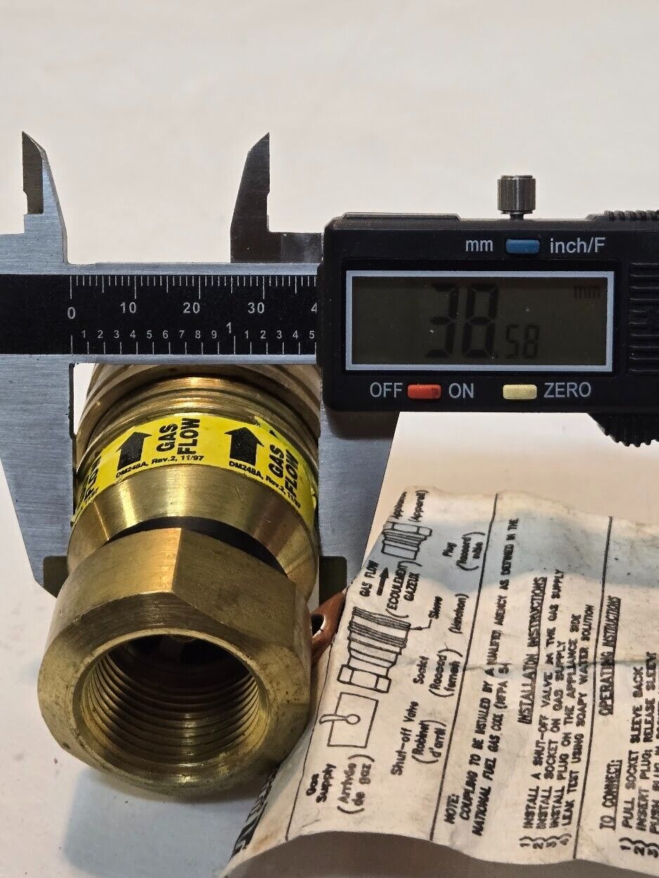 Dormont Mfg B-75-S Quick Disconnect Gas Valve | 9909 | 100-150B | REV_ 8/98