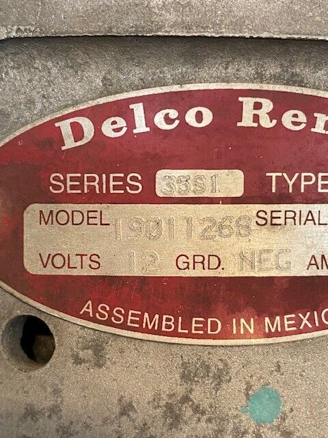 Delco Remy Alternator 19011268