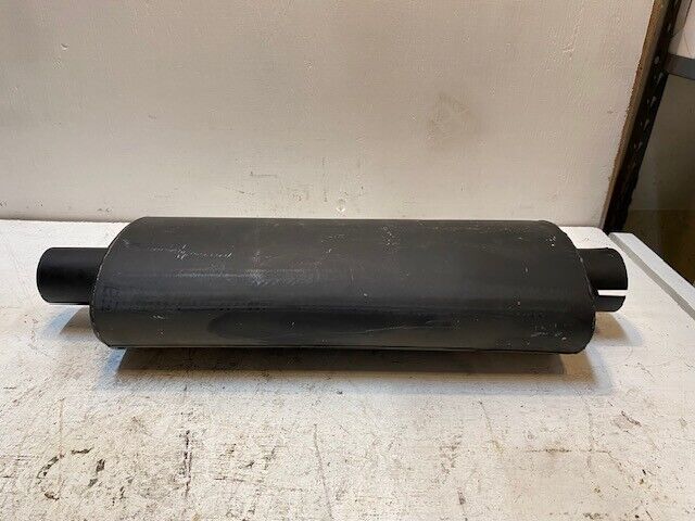 Vertical Oval Body Muffler 24" L 8-1/2" W 4-3/4" T 64mm End 59mm Smaller End