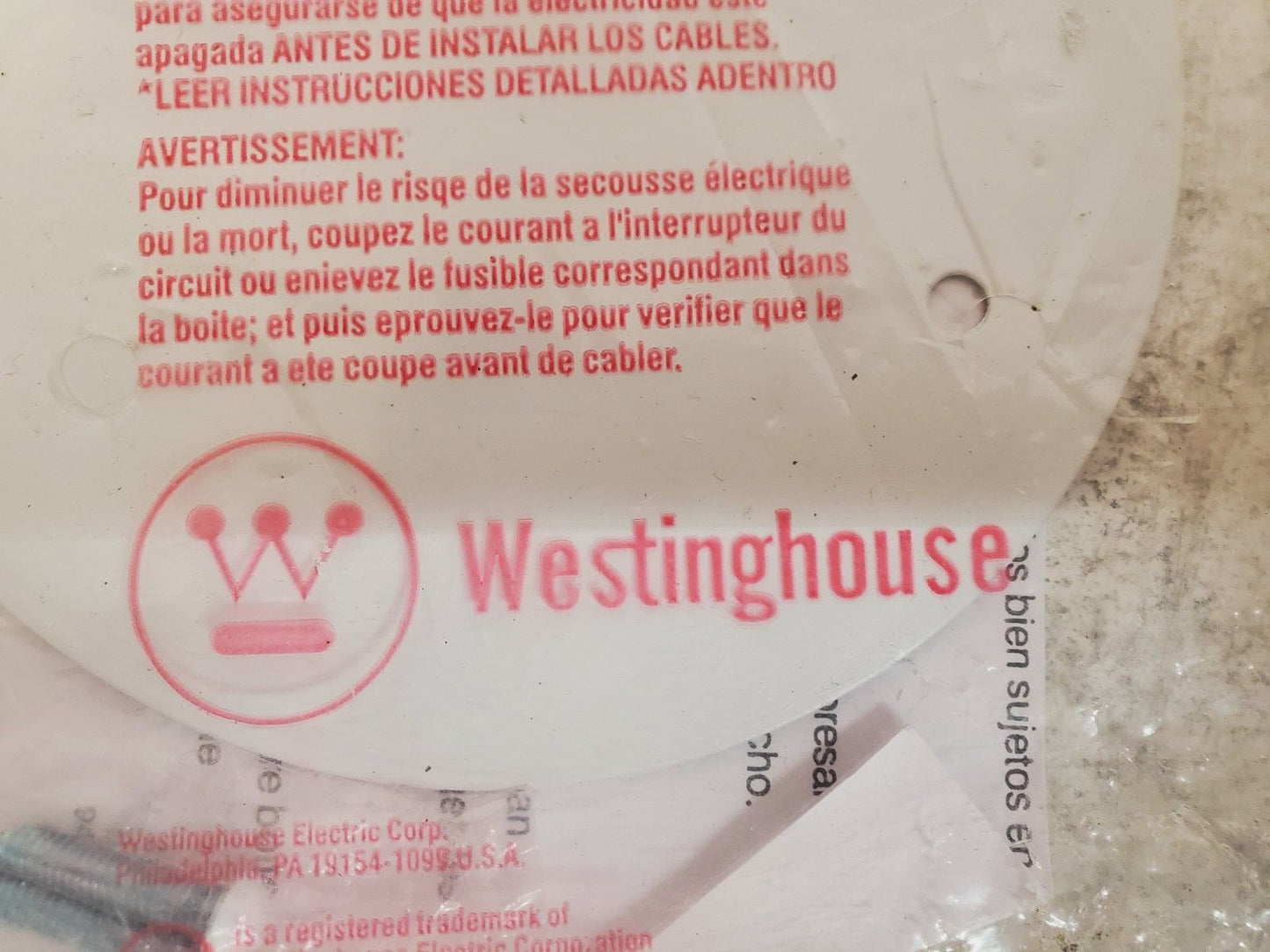 18 Quantity of Westinghouse White Outlet Concealers 4-3/4"  | 29452 (18 Qty)