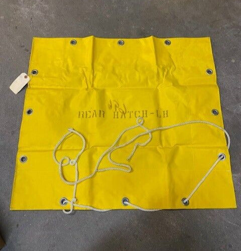 Tarpaulin Harsco LH Rear Hatch Weather & Flame Protection Cover Tarp 33" x 30"