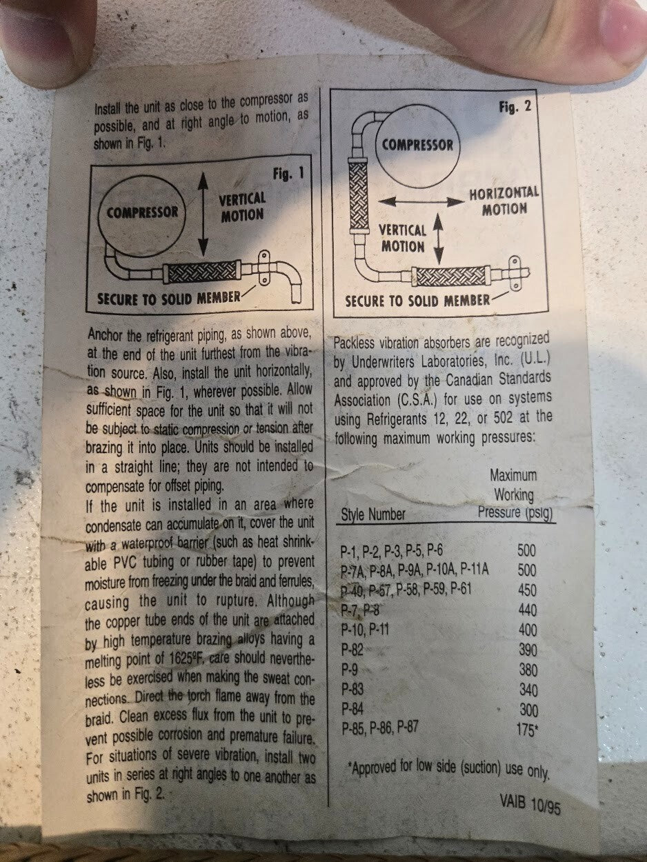 Packless Vibration Absorber P5 VAF 5x24