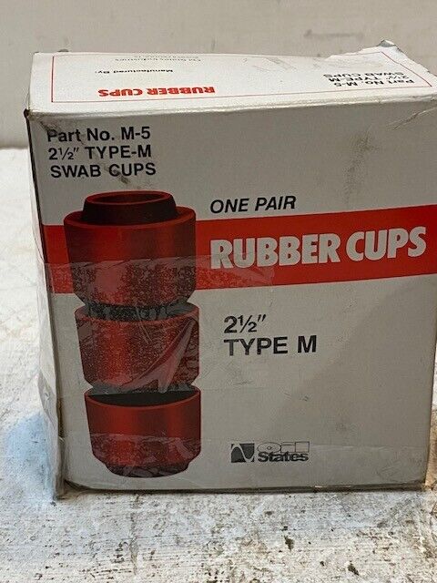 Oil States Pair of Rubber Cups Swab Cups 2-1/2" Type M | M-5