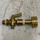 AB Ground Plug Valve 2-Way Brass Lever External Drain - MEASUREMENTS PICTURED