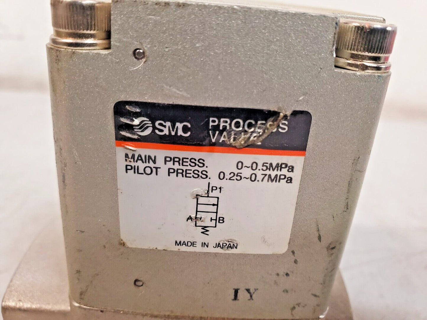 SMC Process Valve VNB401AS | A 25 B | IY | MAIN PRESS 0-0.5MPa | 12 P1 | 10 P2