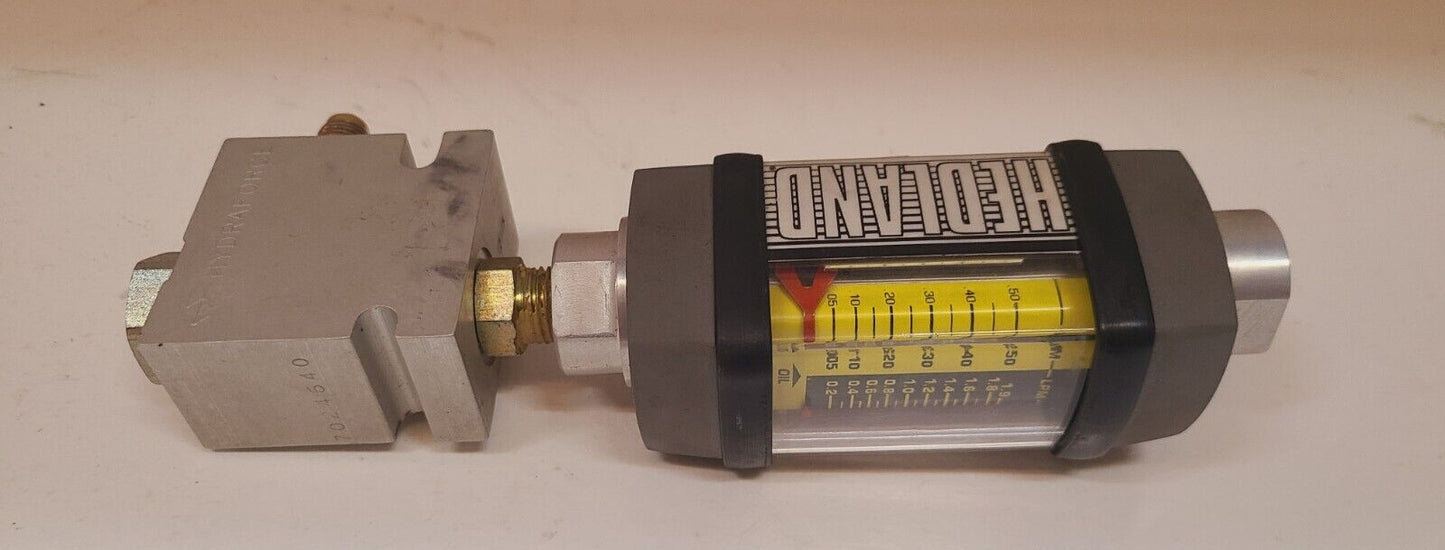 Hedland Mechanical Flowmeter H201A-005 & Manifold Valve 7024640 | FC08-20F V-C10