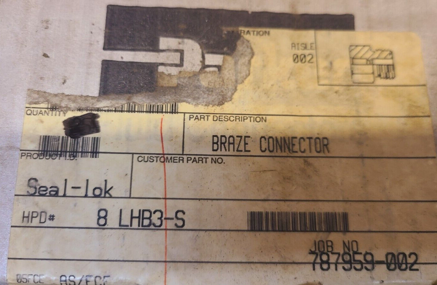 4 Quantity of Parker Seal-Lok Braze Connectors 8 LHB3-S (4 Qty)