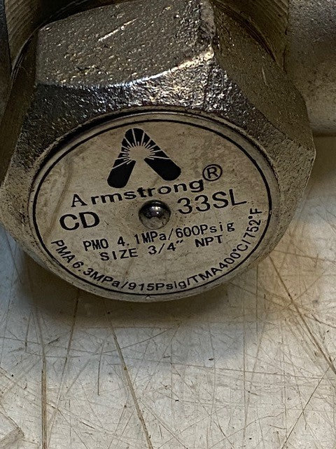 Armstrong CD 33S A743 CA40 Disc Steam Trap CD33SL 600Psig 3/4" NPT