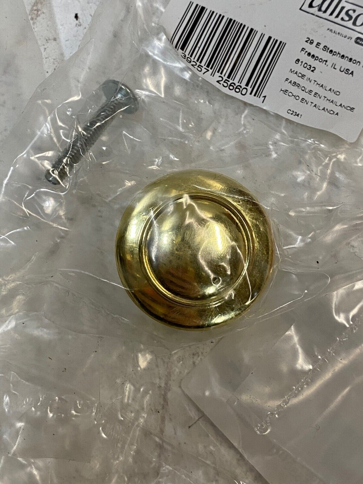 24 Qty of Allison 256PB, 1-1/4in, Brass Cabinet Door Drawer Pull Knobs (24 Qty)