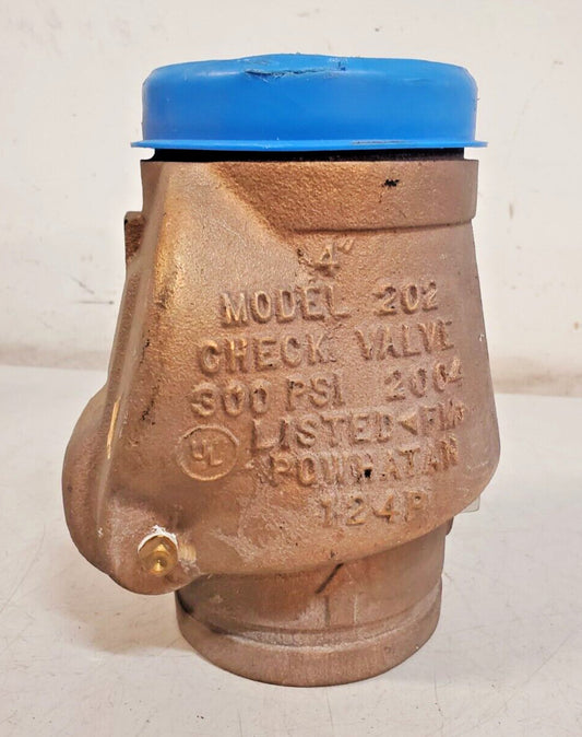 POWHATAN 4" Bronze Body Swing Check Valve Model 202 | 300PSI | Listed FM 124P