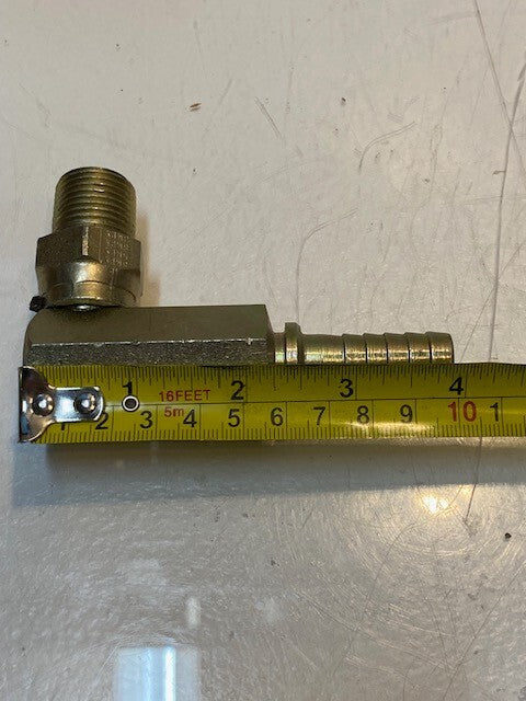 Gates Hydraulic Hose Fitting SS 6-98 | 8MPX90 | 4" L 14mm Nose 21mm Thread