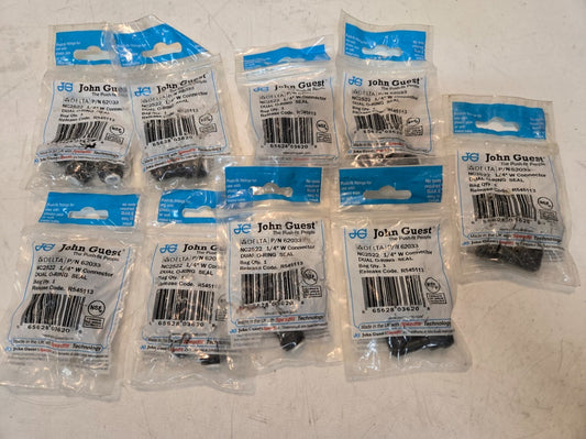 9 Quantity of John Guest NC2522 1/4" W Connectors for Delta 62033 (9 Qty)