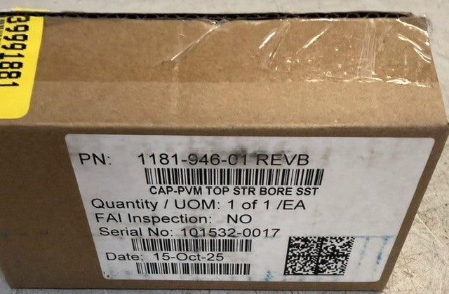 Cap For PVM Configuratioin Top Of Straight Bore System 1181-946-01REVB