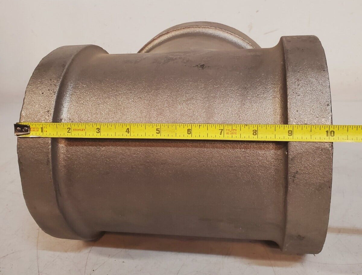 Stainless Steel T-Shaped Tee 3 Way Pipe Coupling 6.5" Diameter x 10" Width