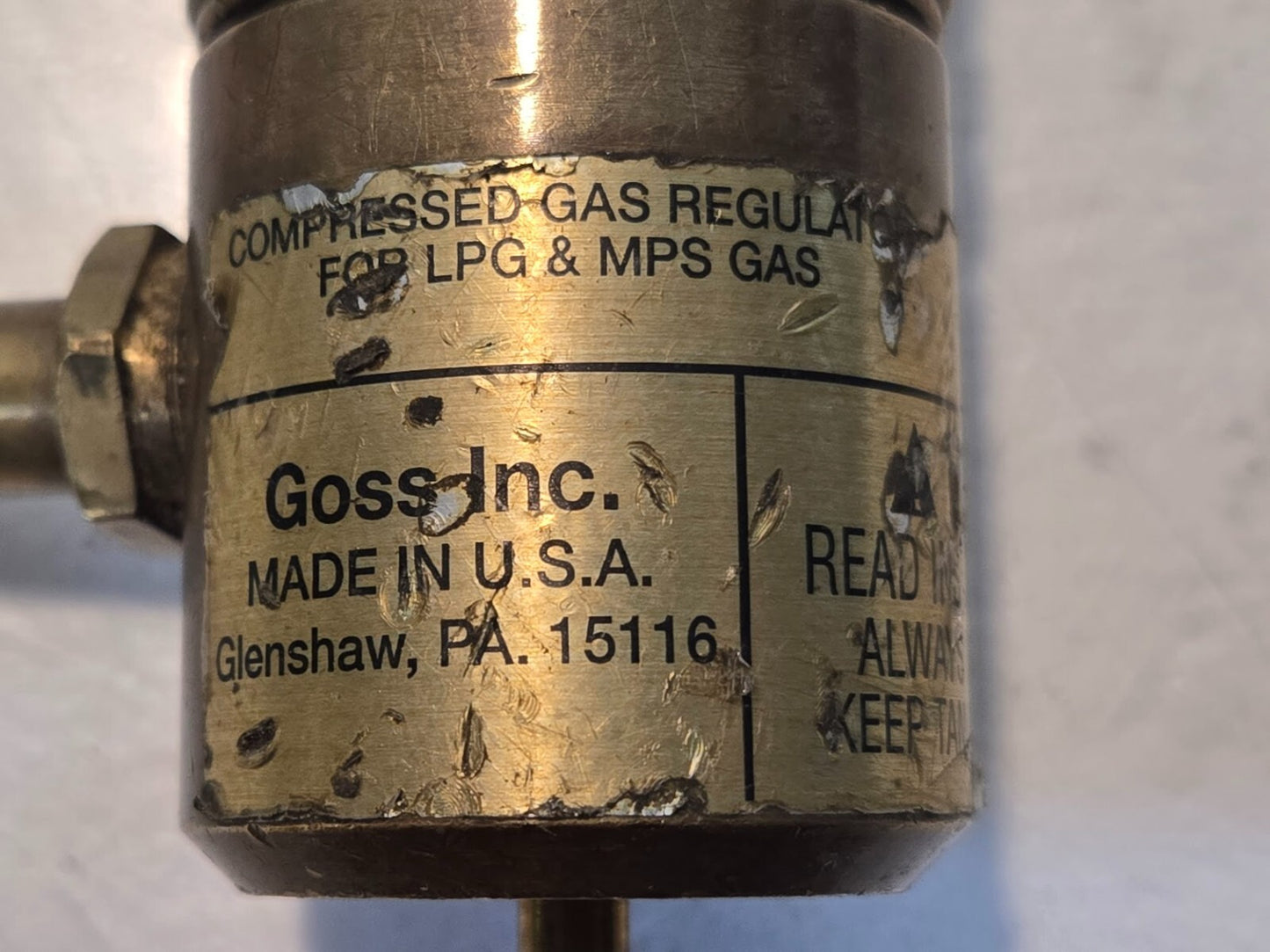 Goss GP 360L 3 07 Propane Hand Torch | Compressed Gas Regulator for LPG & MPS