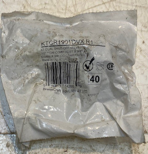 Brass Craft KT Dual Shut Off Valve KTCR1901DVXR1 | 1/2" Nom Comp x 3/8" OD Comp
