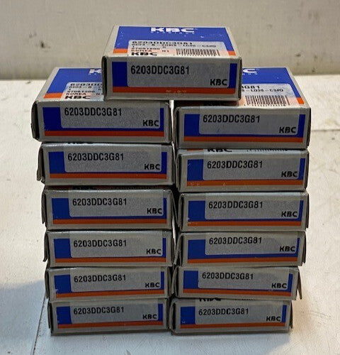 13 Quantity KBC Bearings 6203DDC3G81 | 40mm OD 17mm Bore 12mm Thick (13 Qty)