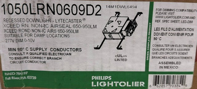 Philips LyteCaster Lightolier Recessed Commercial Downlight 1050LRN0609D2