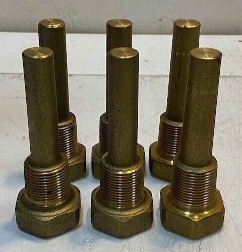 6 Qty of Brass Hex Thermowells 4-1/8" L 30mm Inside Thread 17mm Shaft (6 Qty)