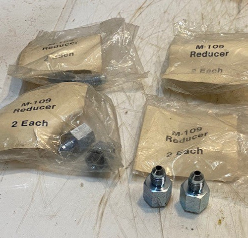 8 Quantity of M-109 Reducer Hydraulic Flare Fuel Line Adapter Fittings (8 Qty)