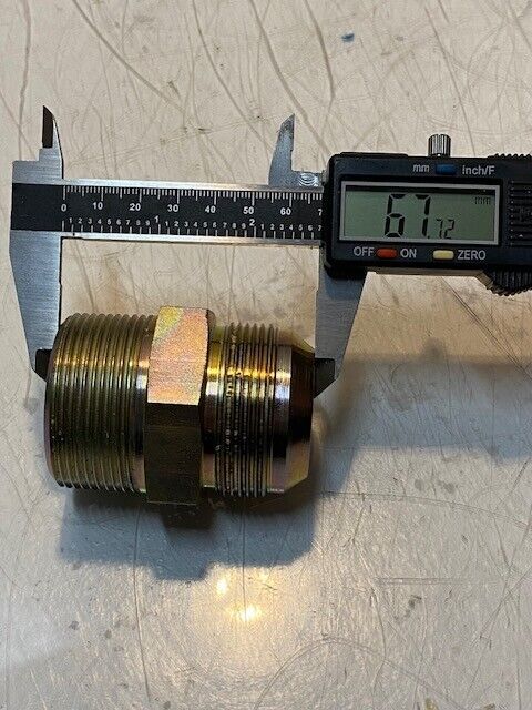 2 Quantity of Straight Hex Adapters 68mm H 33mm Bore 48mm Thread (2 Quantity)