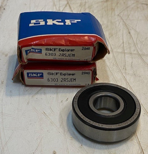 2 Quantity of SKF Explorer Ball Bearings 63032RSJEM | 6303-2RSH/C3GJN (2 Qty)