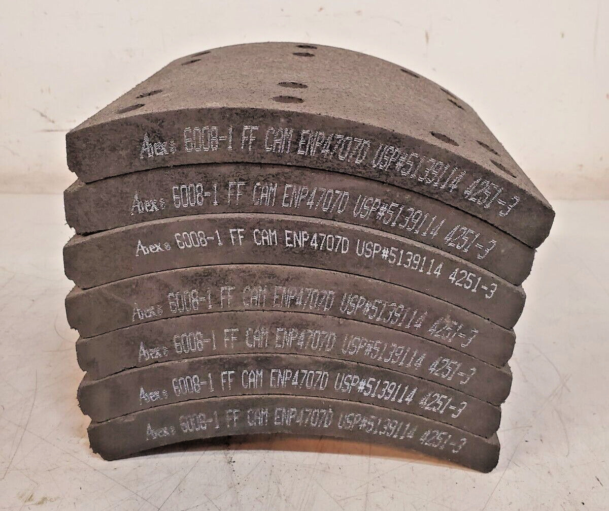 7 Qty. of Abex Brake Shoe Lining Strips 6008-1 | 4251-3 FF CAM ENP4707D (7 Qty)