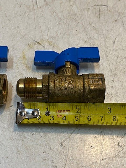 2 Quantity Gas Ball Valves 9850 | 2-3/4" Long 19mm Thread 18mm ID (2 Quantity)