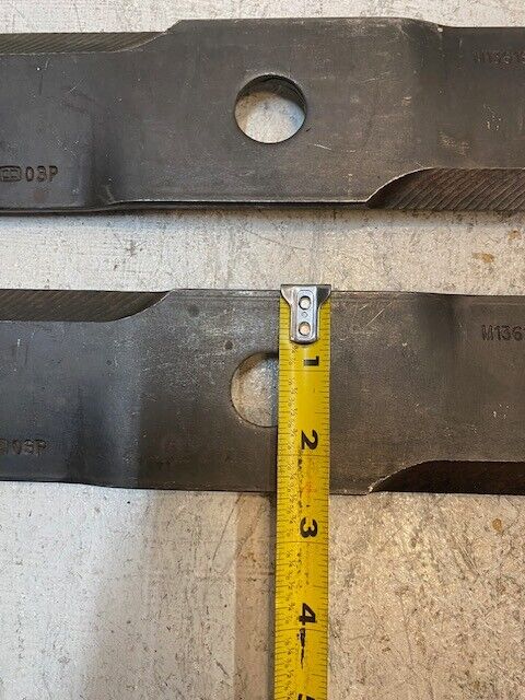 2 Quantity of John Deere M136185 Mower Blades 17" Long 2-1/2" Wide (2 Quantity)