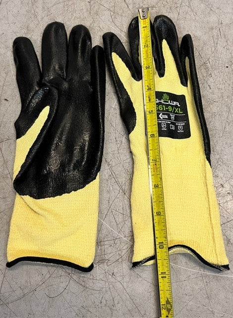 6 Quantity SHOWA Cut-Rresistant Gloves Size XL ANSI Cut A4 4561-9 Palm Dipped