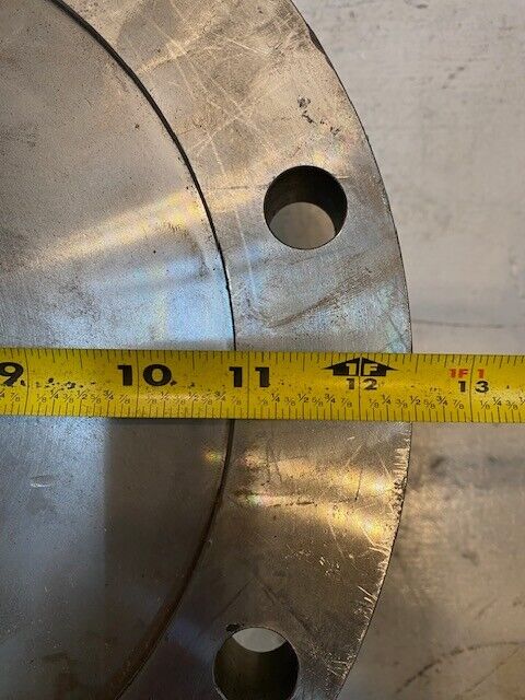 Solid Metal Pipe End Cap 12-1/2" Dia With 8 Bolt Holes 19mm 4-3/4" Height