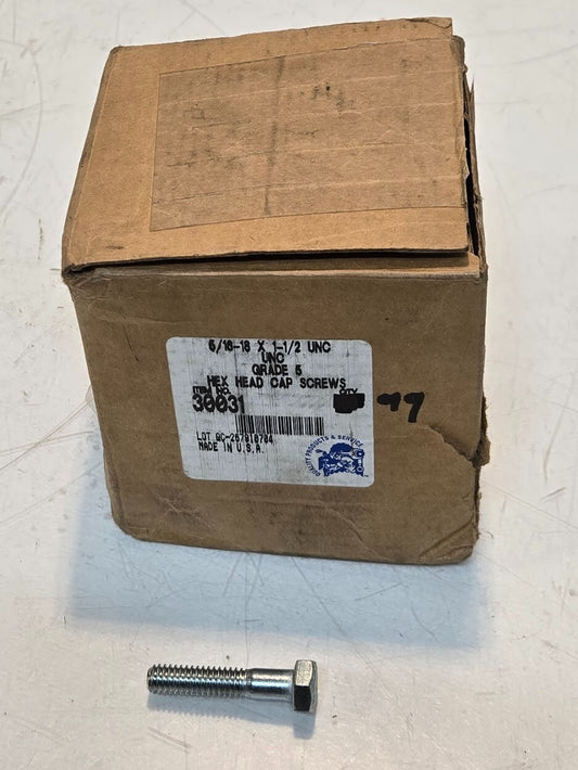 99 Quantity of 5/16-18 x 1-1/2 UNC Grade 5 Hex Cap Screws | 30031 (99 Quantity)