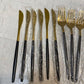 Jieyang Yigang Industry & Trade Co 24 pcs Black & Gold Silverware