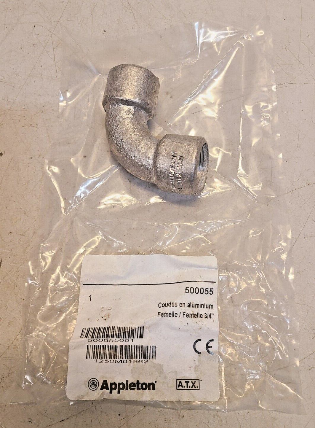 Appleton 3/4" Npt Aluminum Female-Female Elbow 500055 | 500055001 | 1250M01662