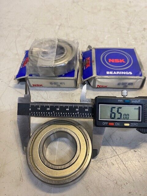 2 Quantity of NSK Bearings 62/32ZZ Single Row Ball Bearings 32x65x17 mm (2 Qty)