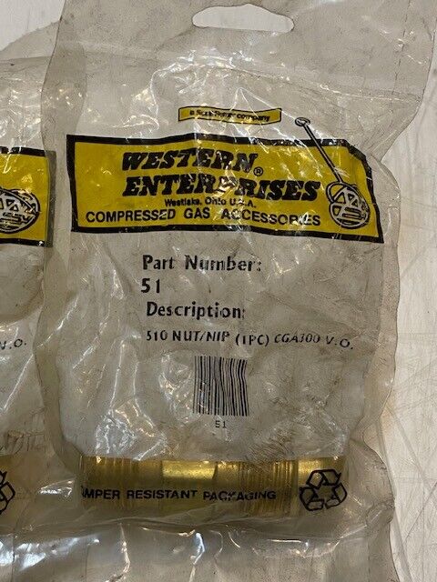 4 Quantity of Western Enterprise Part #51 Brass Cylinder Hose Adapters (4 Qty)