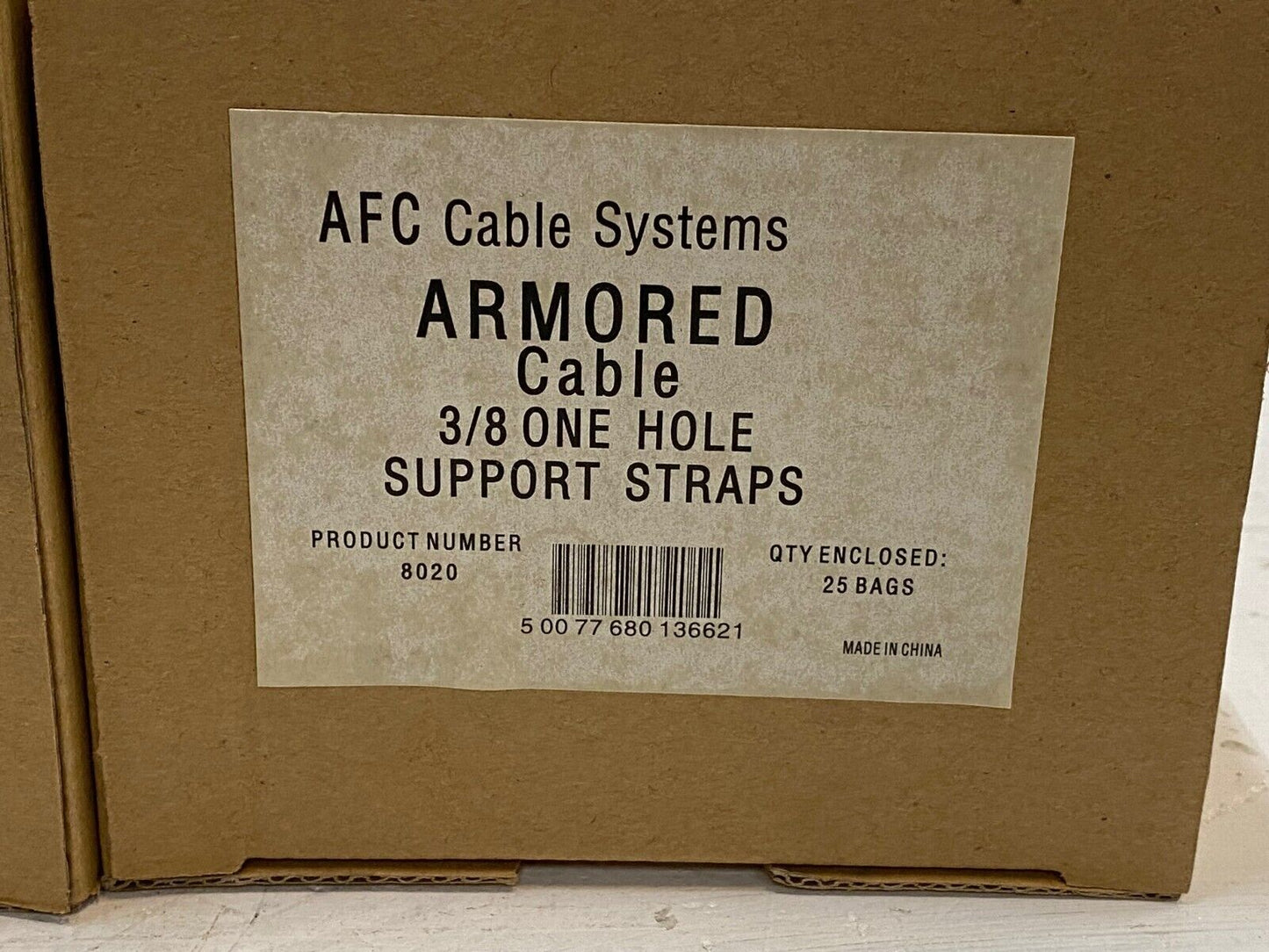 500 Qty of AFC 8020 Armored Cable 3/8 One Hole Support Straps -50 Bags of 10