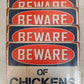 4 Qty Beware of Chickens Chic Rustic Retro Signs 8"x12" (4 Qty)