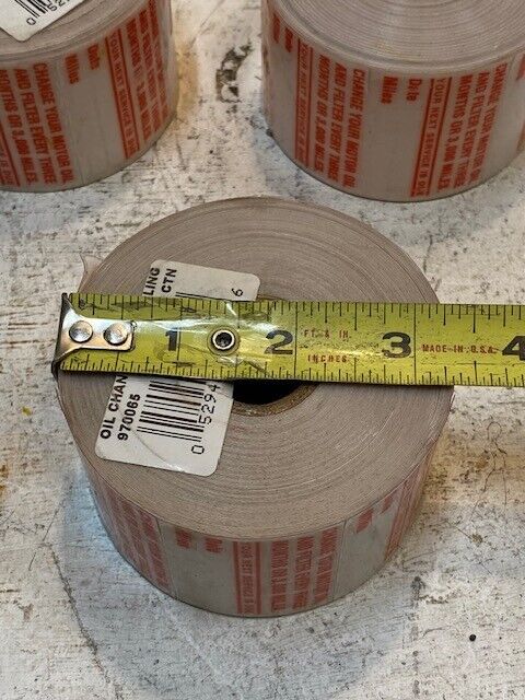 5 Quantity of Oil Change Static Cling Rolls 970065 3-1/4" Dia. (5 Quantity)