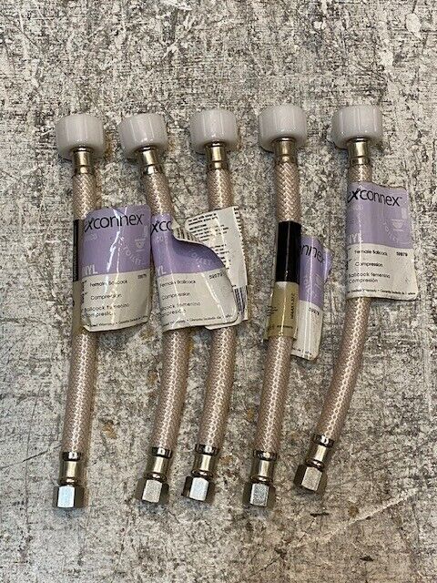 5 Quantity of Flex Connex Toilet Hose 59979 | 9" Long 7/8" x 3/8" (5 Qty)